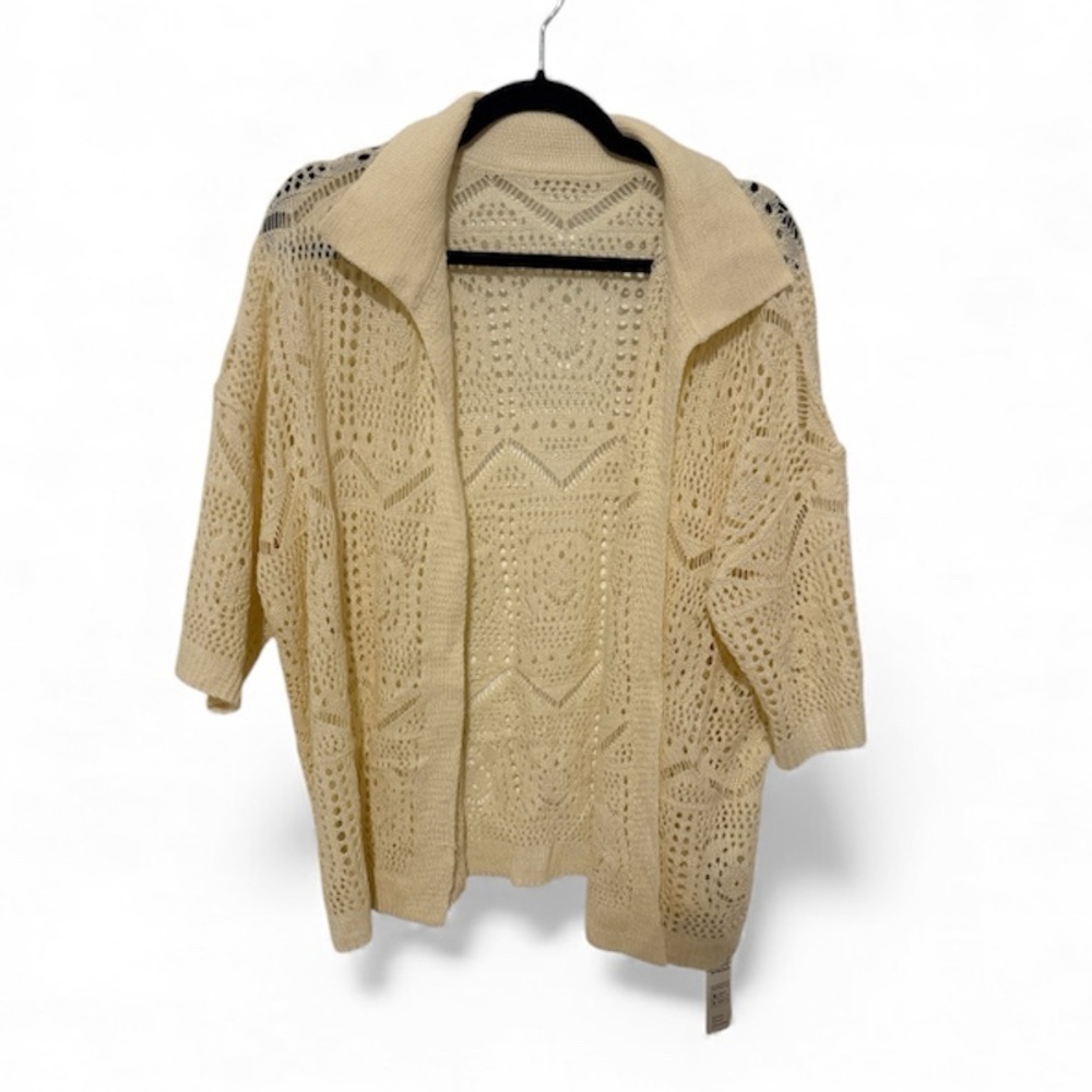 Cream Women's Crochet Beach Cover Up